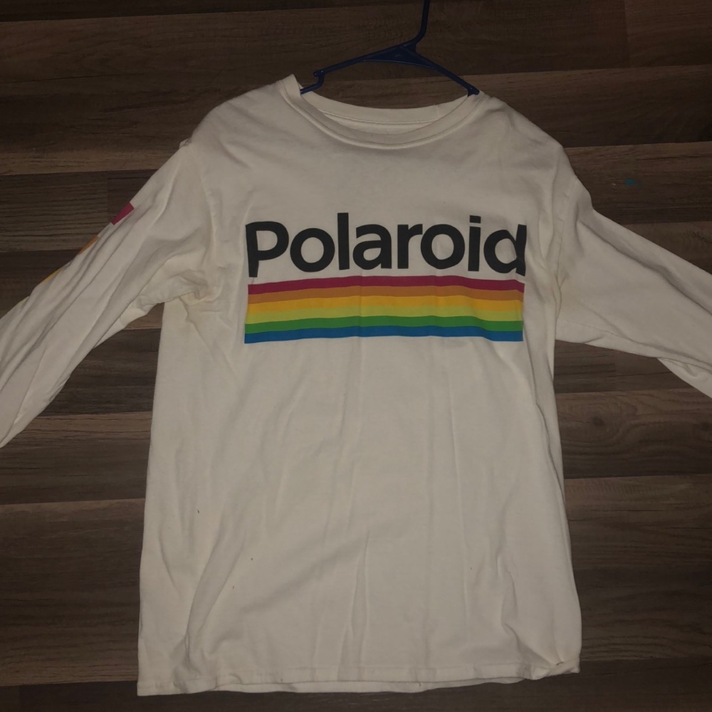 White Polaroid long sleeve tee